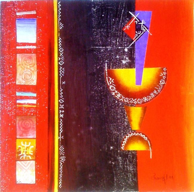 Painting titled "AZA 2" by Med Charaf, Original Artwork
