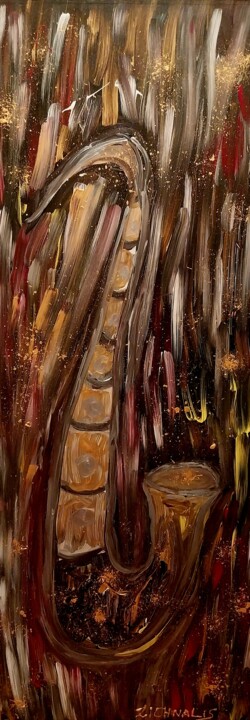 Peinture intitulée "The Saxofon" par Charalabos Zichnalis, Œuvre d'art originale, Acrylique