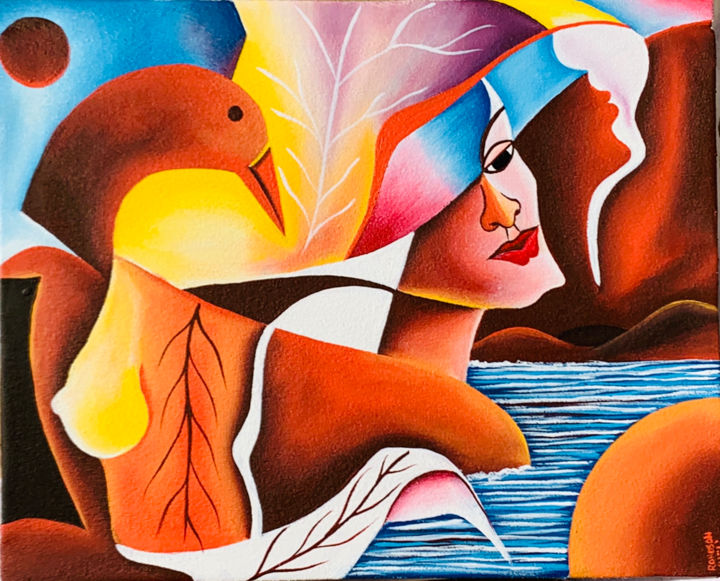Peinture intitulée "La beauté féminine…" par Charitable Rohdson, Œuvre d'art originale, Acrylique
