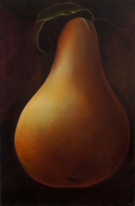 제목이 "Pear"인 미술작품 Charlene Wooden로, 원작, 기름