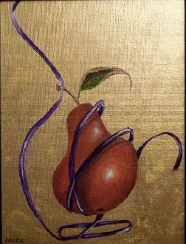 Ζωγραφική με τίτλο "Dancing Pear" από Charlene Wooden, Αυθεντικά έργα τέχνης, Λάδι