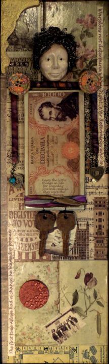 Collages intitolato "My Studio Muse" da Charlene Wooden, Opera d'arte originale