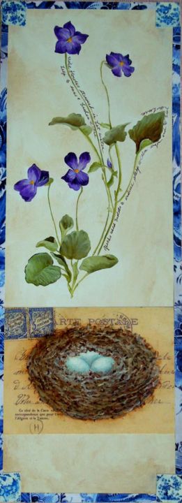 Painting titled "Dresden Violet Bota…" by Charlene Wooden, Original Artwork, Oil