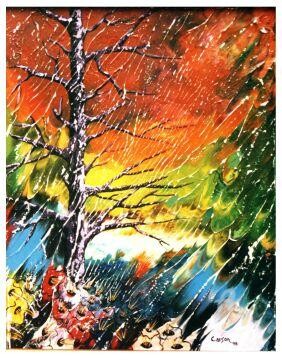 Peinture intitulée "Paysage d'automne (…" par Charles Carson, Œuvre d'art originale, Huile