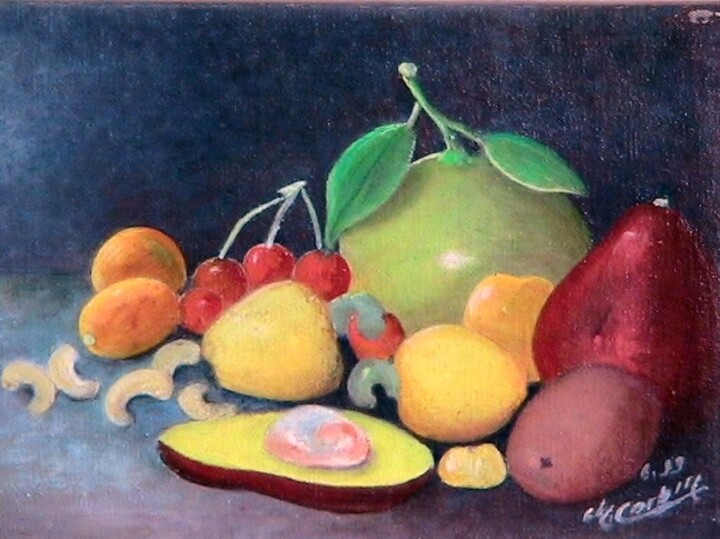 Painting titled "Nature morte" by Charles Corbin, Original Artwork, Oil