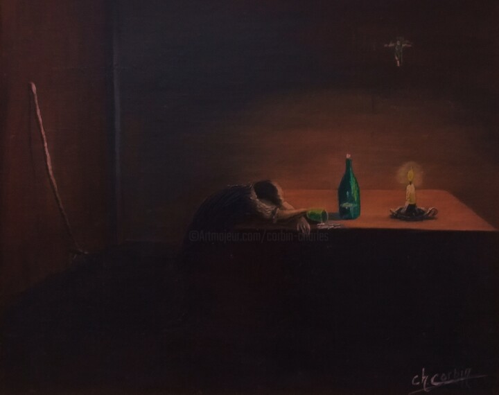 Peinture intitulée "Le paysan" par Charles Corbin, Œuvre d'art originale, Huile
