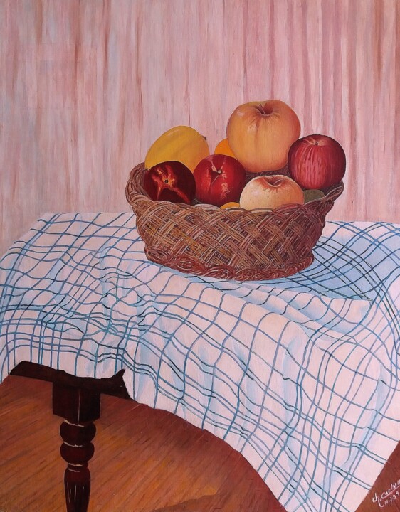 Malarstwo zatytułowany „.Panier de fruits” autorstwa Charles Corbin, Oryginalna praca, Olej
