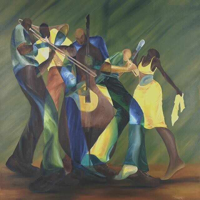 Peinture intitulée "Incline to jazz II" par Charles Harvey, Œuvre d'art originale