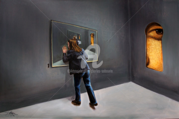 Peinture intitulée "L'observateur obser…" par Charles Sabourin, Œuvre d'art originale, Huile