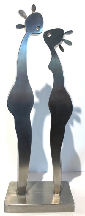 Sculpture intitulée "Vivre le moment" par Charles Stratos, Œuvre d'art originale, Métaux
