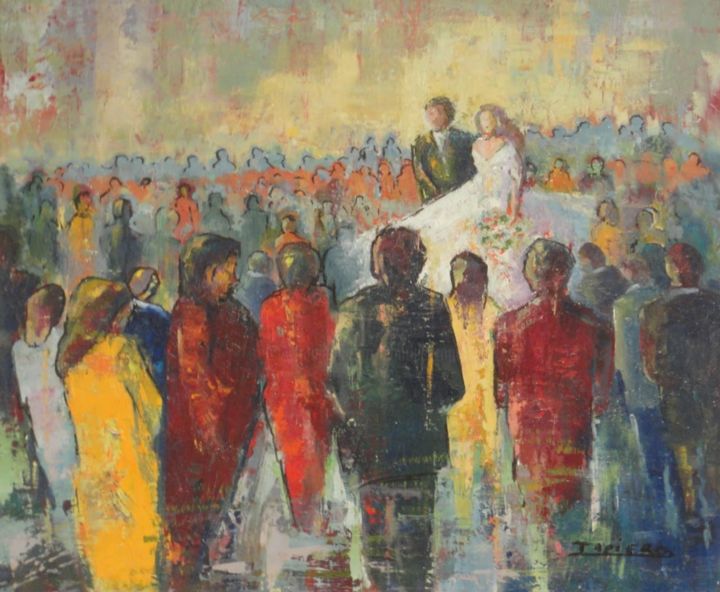 Peinture intitulée "mariage.jpg" par Charles Tapiero, Œuvre d'art originale, Huile
