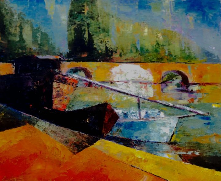 Painting titled "les-ponts-jumeaux.j…" by Charles Tapiero, Original Artwork, Oil