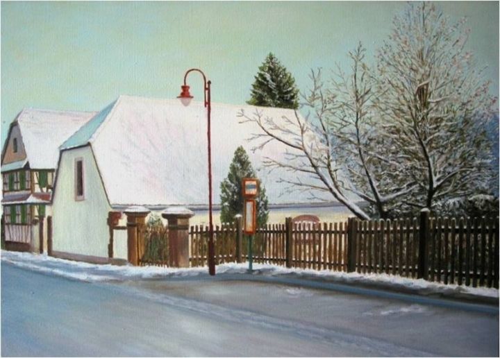 Painting titled "A Pfulgriesheim - E…" by Charles Unger, Original Artwork, Oil