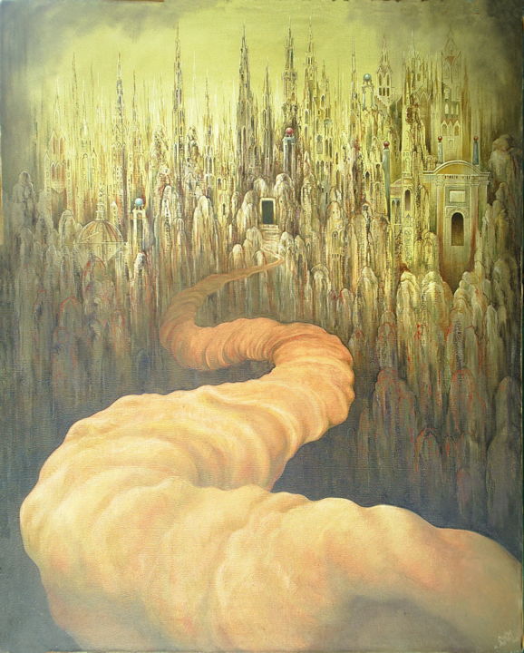 Картина под названием "Leviathan" - Charles Andraos, Подлинное произведение искусства, Масло