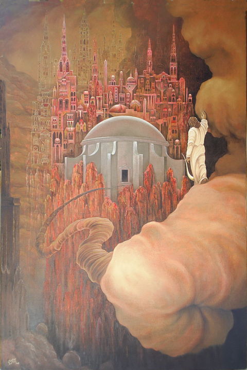 绘画 标题为“Orphee ou La porte…” 由Charles Andraos, 原创艺术品, 油