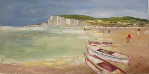 Painting titled "FALAISE de MERS les…" by Charles Bailly, Original Artwork