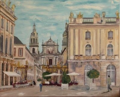 Painting titled "NANCY Place Stanysl…" by Charles Bailly, Original Artwork, Oil