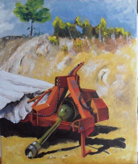 Painting titled "la machine" by Charles Jacquet, Original Artwork