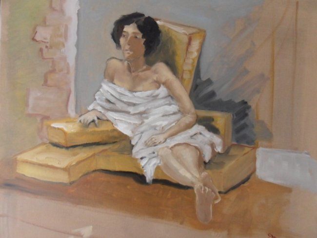 Painting titled "Katia" by Charles Jacquet, Original Artwork