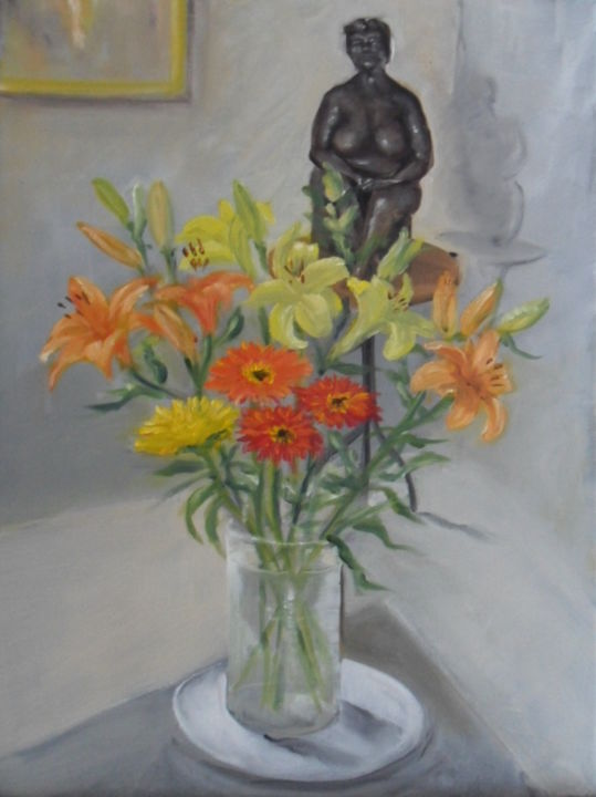 Painting titled "Nature morte à la s…" by Charles Jacquet, Original Artwork