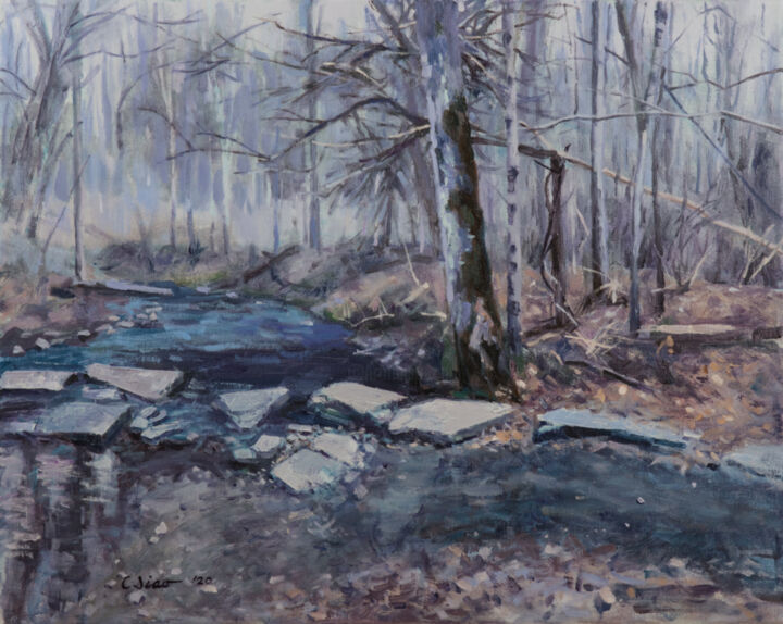 Painting titled "Ready for Winter" by Charles Jiao, Original Artwork, Oil