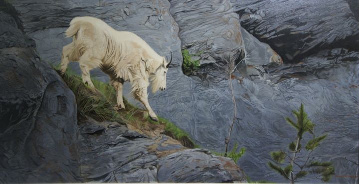 Painting titled "Oldman on the mount…" by Chul Hong Park, Original Art, Acrylic