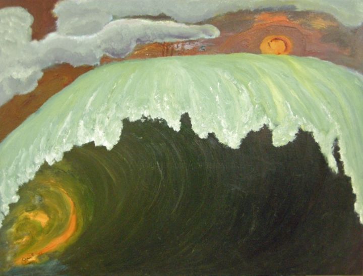 Painting titled "Sun on Wave" by Charles Riley, Original Artwork, Other