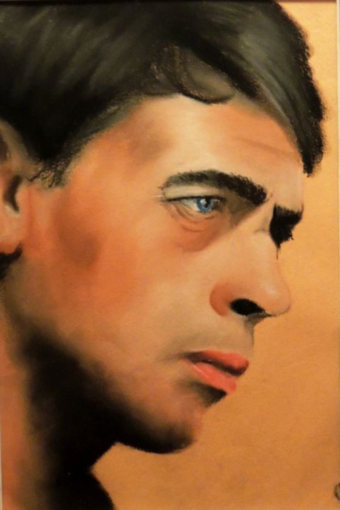 Drawing titled "brel 1" by Charlie D, Original Artwork, Pastel