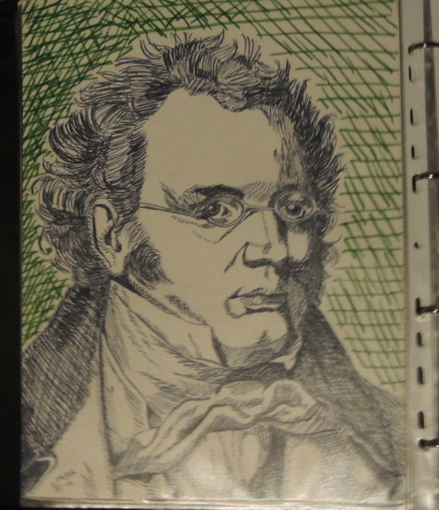 Drawing titled "Schubert" by Charlie D, Original Artwork, Other