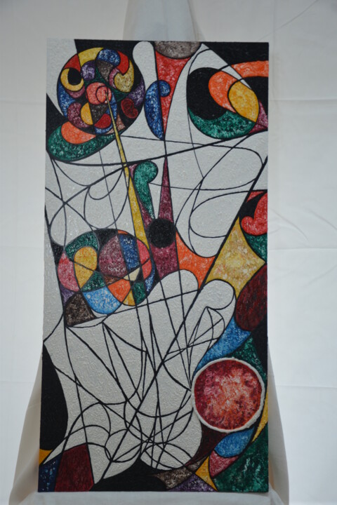 Sculpture titled "LA VOILE" by Charlie Vergeot, Original Artwork, Wood Mounted on Wood Stretcher frame