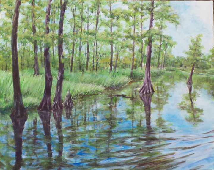Painting titled "Big Thicket on the…" by Charlie Zhao, Original Artwork, Acrylic
