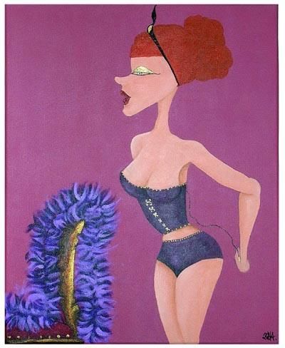 Peinture intitulée ""Cabaret"" par Charline Badin, Œuvre d'art originale, Huile