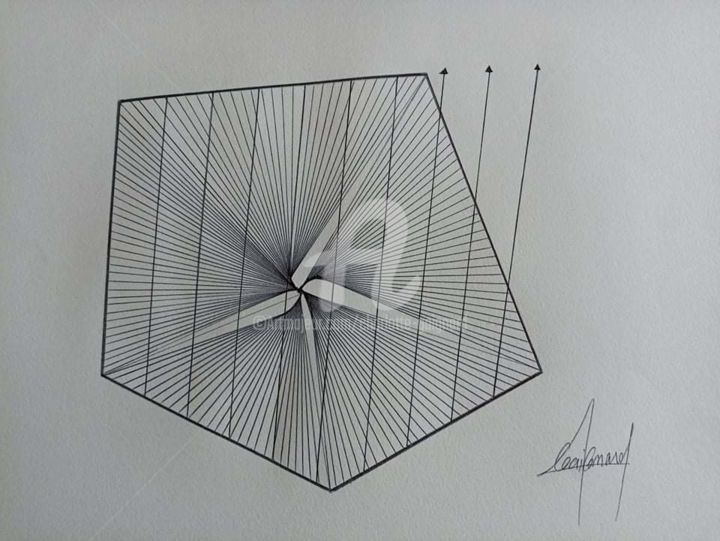Zeichnungen mit dem Titel "Distorsion" von Gaignart, Original-Kunstwerk, Kugelschreiber