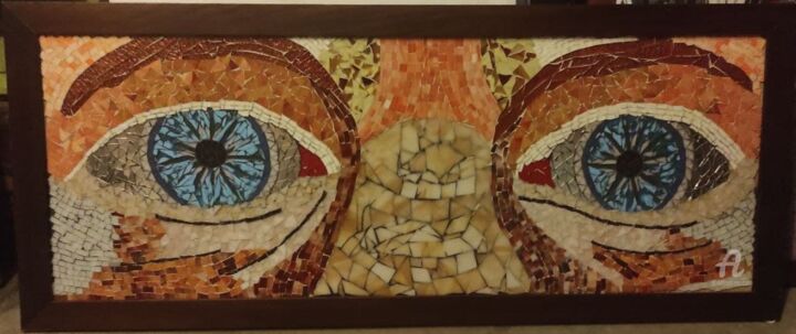 Pintura intitulada "Buddha eyes" por Charlotte Lenssen, Obras de arte originais, Mosaico