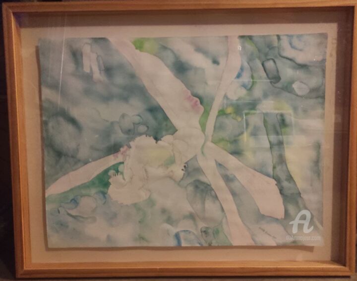 Painting titled "Orchid #1" by Charlotte Lenssen, Original Artwork, Watercolor