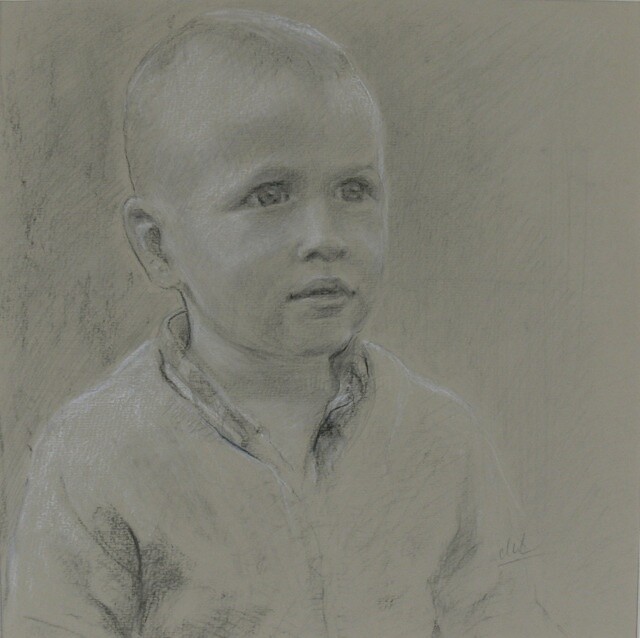 图画 标题为“Portrait d'enfant” 由Charlotte Macleod, 原创艺术品, 其他
