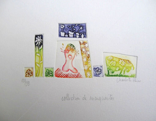 Gravures & estampes intitulée "Collection de Margu…" par Charlotte Reine, Œuvre d'art originale, Eau-forte