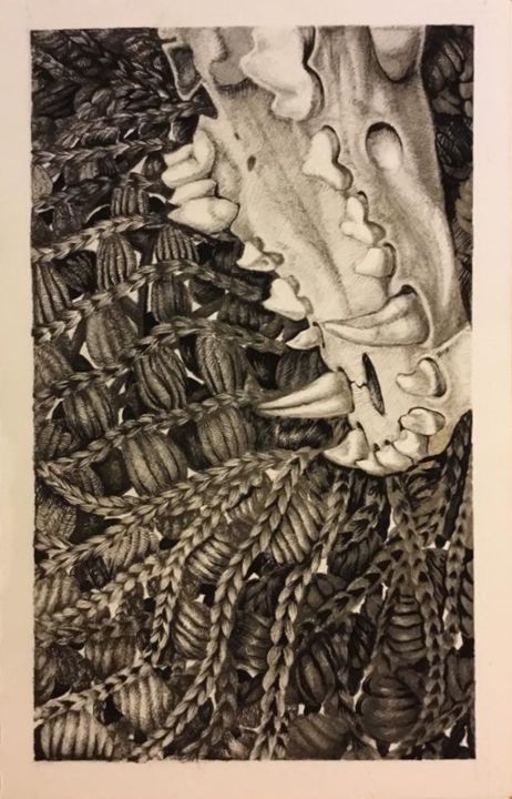 Dibujo titulada "Cashmere and Bone" por Charlotte Gilroy, Obra de arte original