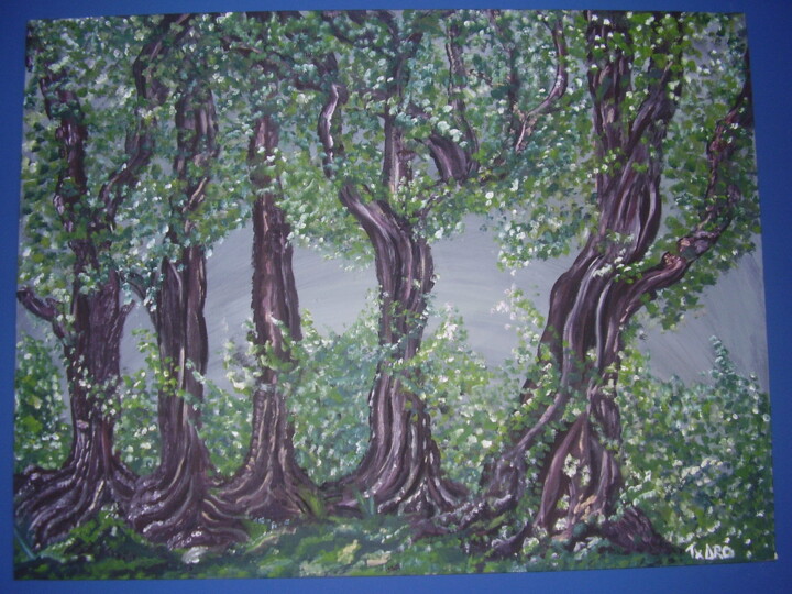 Painting titled "El bosque en primav…" by Charo Tejada Medina, Original Artwork, Acrylic