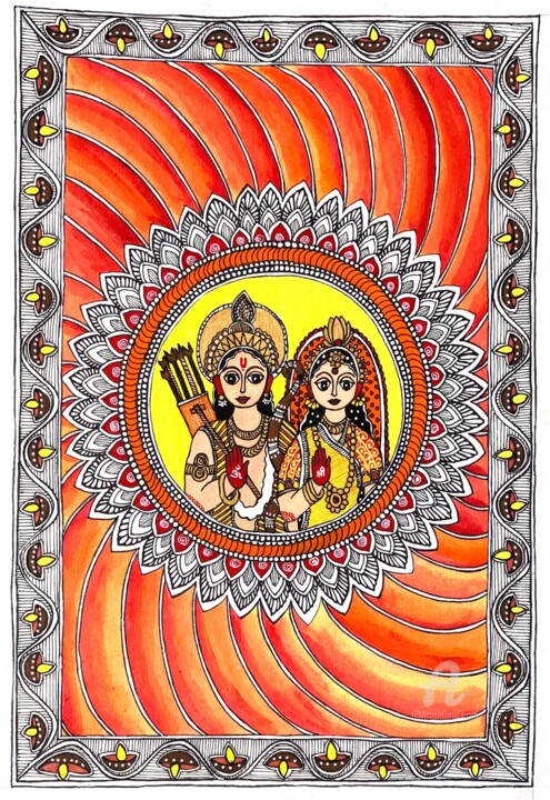 Peinture intitulée "Divine Blessings: S…" par Charul Gandotra, Œuvre d'art originale, Acrylique