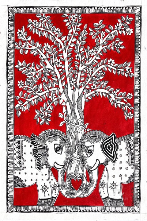 绘画 标题为“Love Bond” 由Charul Gandotra, 原创艺术品, 丙烯
