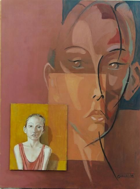 Painting titled "Jeune fille" by Guy Chatelain, Original Artwork