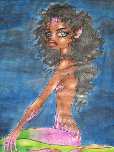 Desenho intitulada "sirena" por Lalo Chator, Obras de arte originais, Outro