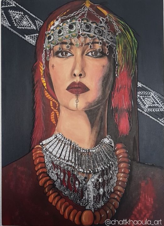 Painting titled "mira.jpg" by Chattkhaoula_ Art, Original Artwork, Acrylic