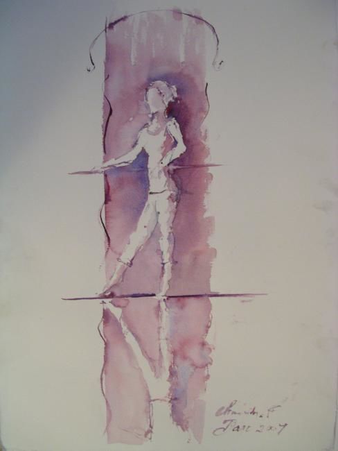 Peinture intitulée "Série Rose - Danse 1" par Frédéric Chauvain, Œuvre d'art originale