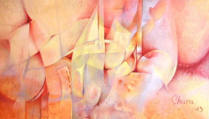 Картина под названием "Pursuing The Track" - Chava Cure, Подлинное произведение искусства