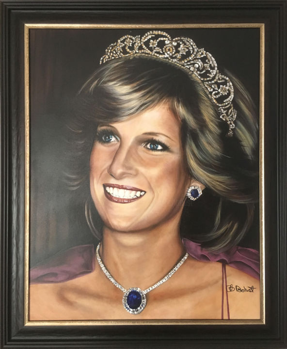 Painting titled "Lady Di" by Christine Bobst, Original Artwork, Acrylic