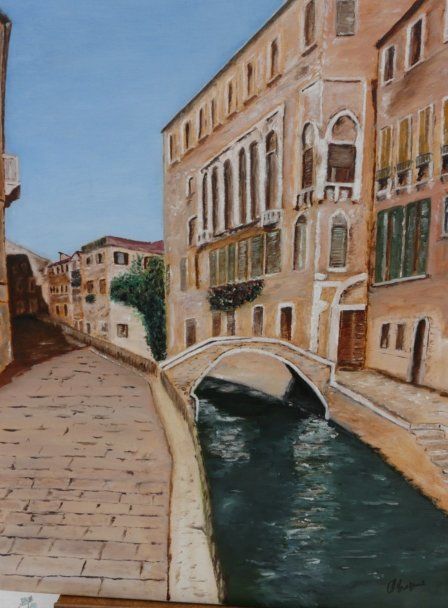 Painting titled "Venise" by Christian Broquard, Original Artwork