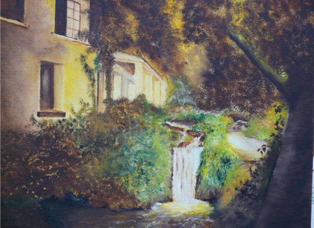 Painting titled "Moustiers Ste Marie" by Christian Broquard, Original Artwork