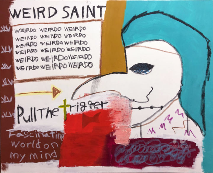 Painting titled "Weird Saint" by Taeyang Hong, Original Artwork, Acrylic